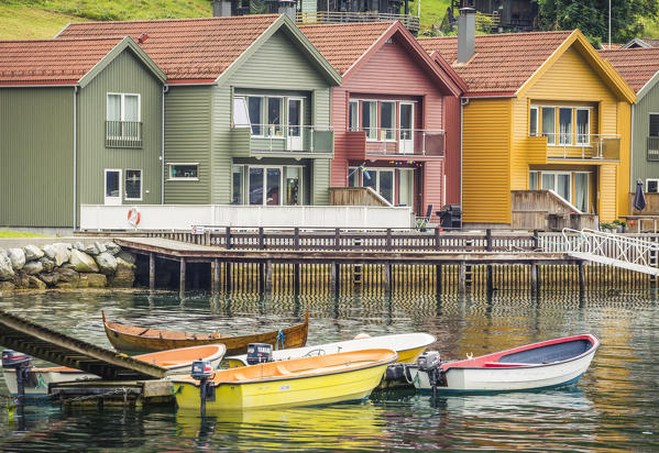 Colorful houses in Amla, Norway