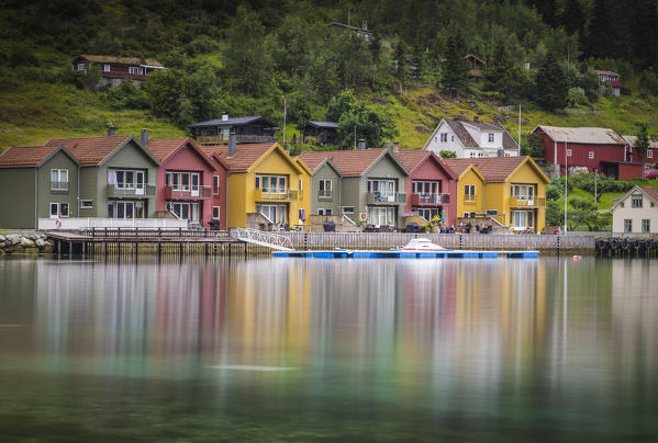 Colorful houses in Amla, Norway