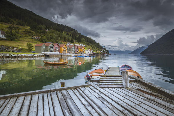 Colorful houses in Amla, Norway
