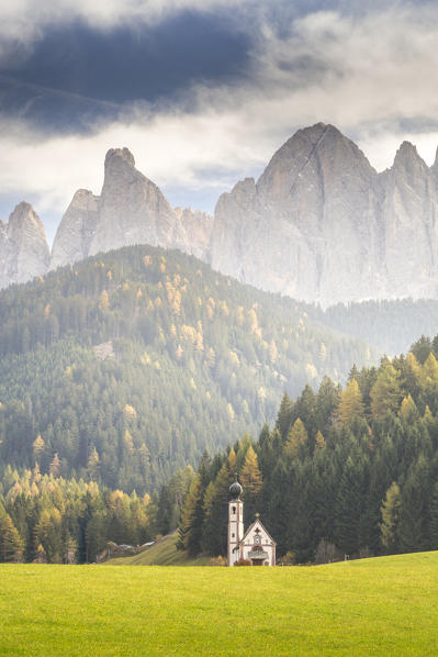 San Giovanni Ranui Church, San Pietro Village, Funes Valley, Bolzano Province, Trentino Alto Adige, Italy 