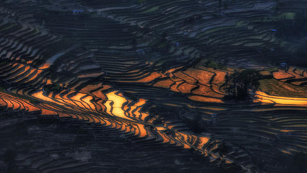 Bada rice terraces in yuanyang rice terraces area, Yunnan, Southern China, China