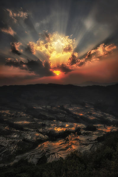 Bada rice terraces in yuanyang rice terraces area, Yunnan, Southern China, China