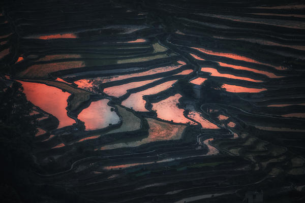Bada rice terraces in yuanyang rice terraces area, Yunnan, Southern China, China