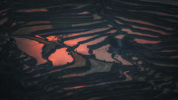 Bada rice terraces in yuanyang rice terraces area, Yunnan, Southern China, China
