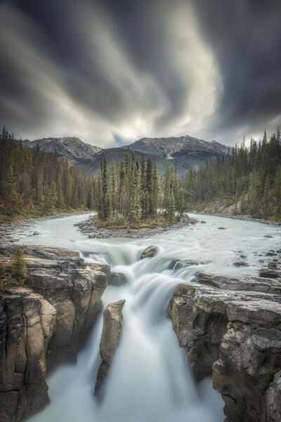Sunwapta falls in Jasper National Park, Alberta.