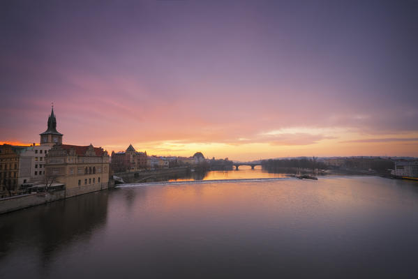 Prague, Czech Republic
colorful sunrise on the Moldava River