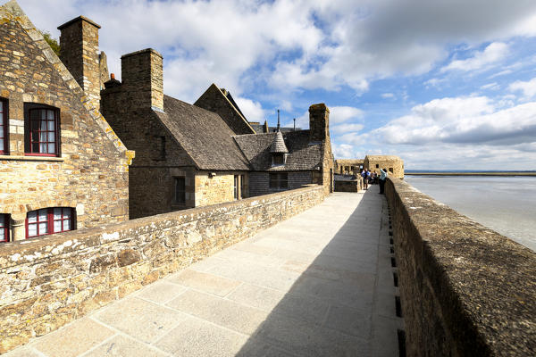 Le Mont Saint Michel village, Pontorson, Avranches, Manica, Normandy, France