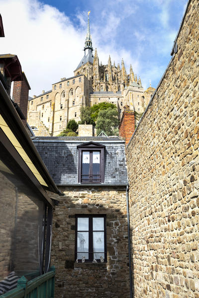 Le Mont Saint Michel village, Pontorson, Avranches, Manica, Normandy, France