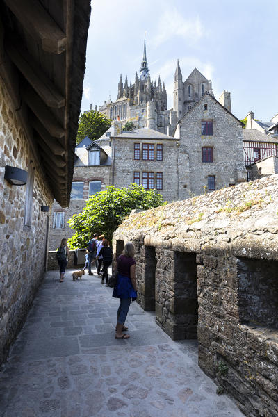 Le Mont Saint Michel village, Pontorson, Avranches, Manica, Normandy, France