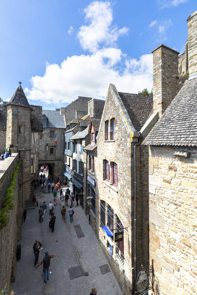 Le Mont Saint Michel village, Pontorson, Avranches, Manche, Normandy, France