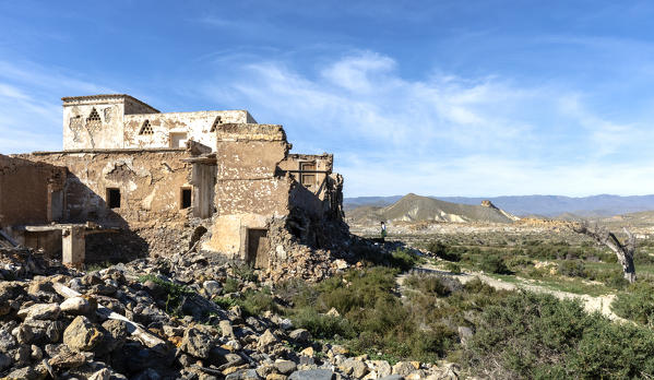 Ruins in Tabernas desert, Natural Park Sierra Alhamilla, Tabernas village, Almeria district, Andalusia, Spain