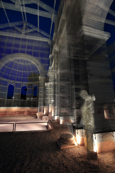 Ancient Siponto Basilica,artistic reconstruction of Edoardo Tresoldi, Apulia, Italy