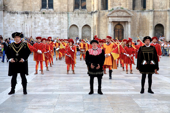 Historical re-enactment of medieval joust of the Quintana, Ascoli Piceno, Italy