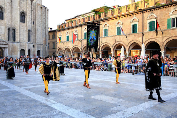 Historical re-enactment of medieval joust of the Quintana, Ascoli Piceno, Italy