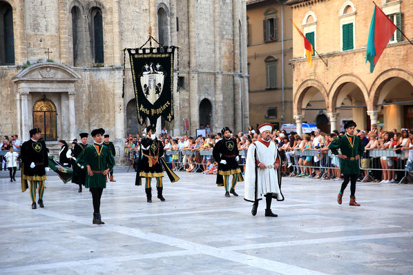 Historical re-enactment of medieval joust of the Quintana, Ascoli Piceno, Italy