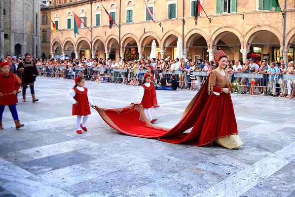 Historical re-enactment of medieval joust of the Quintana, Ascoli Piceno, Italy