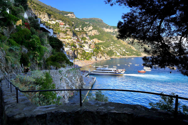 Positano beach, costiera Amalfitana, Campania, Italy, Europe