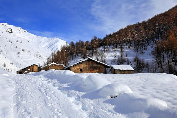 Valle Varaita, Pontechianale village, Cuneo district, Piedmont, Italy