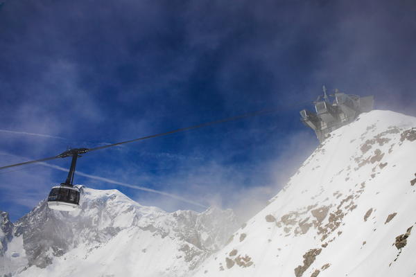 Sky Way station, Mont Blanc, Courmayeur village, Aosta district, Valle d'Aosta, Italy