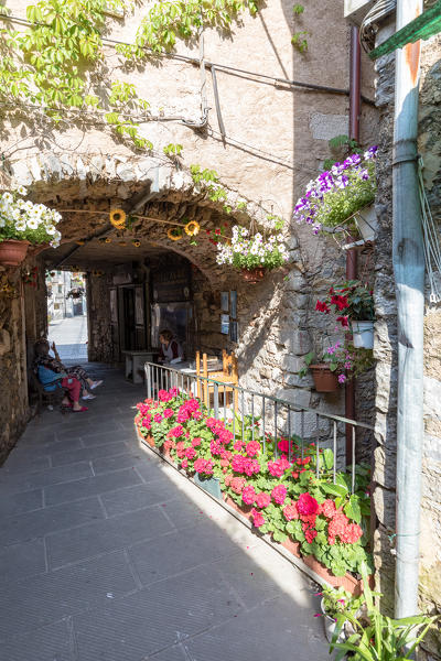 Alley of Colonnata village, Massa Carrara district, Tuscany, Italy
