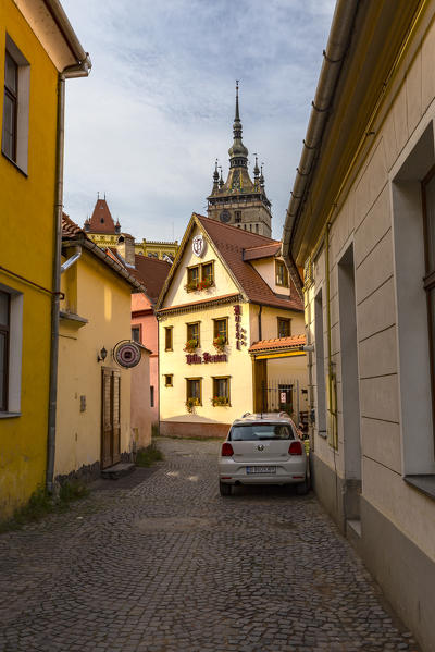 Alley of Sighisoara village, Mures district, Transylvania, Romania
