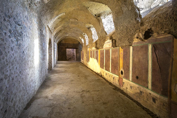 Criptoportico House in ancient Pompei village, Pompei village, Naples district, Campania, Italy