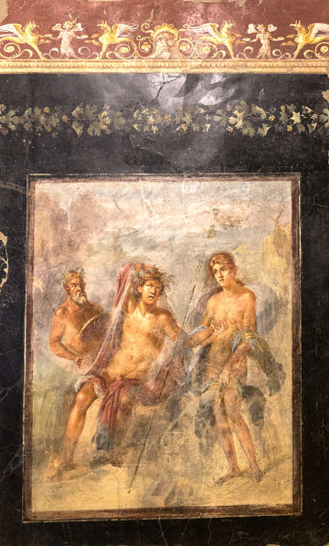 Painting inside of the Pompei Museum, Pompei village, Naples district, Campania, italy