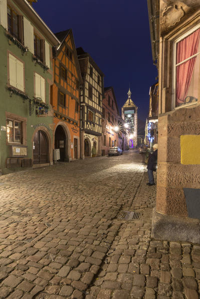 Riquewihr village, Sainte-Marie-aux-Mines Canton, Colmar-Ribeauvillé district, Haut-Rhin department, Grand Est , France.