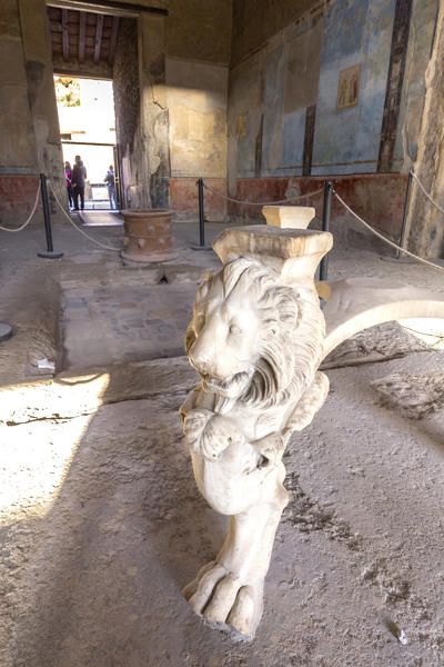 Longus home or theatrical scenes house, Pompei village, Naples district, Campania, Italy