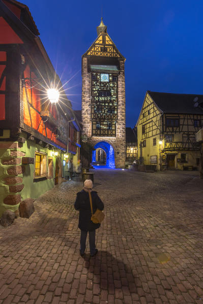 Dolder Tower, Riquewihr village, Sainte-Marie-aux-Mines Canton, Colmar--Ribeauvillé district, Haut-Rhin department, Grand Est , France.