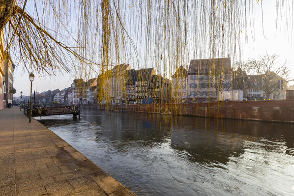 Riverside of Strasbourg district, Alsatian, Grand Est, Bas-Rhin, France