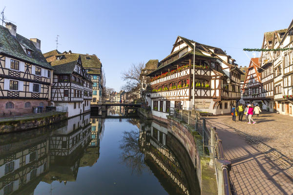 Canal of Petit France, Strasbourg district, Alsatian, Grand Est, Bas-Rhin, France
