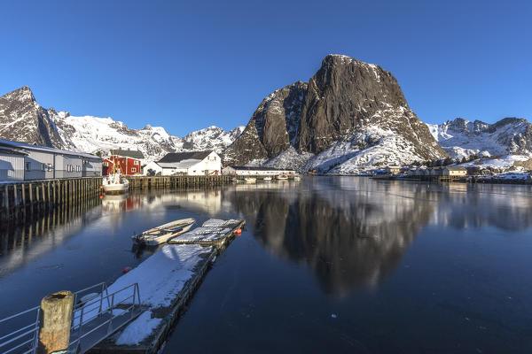 Hamnoya seaport, Lofoten Islands, Reine village, Svolvear district, Norway