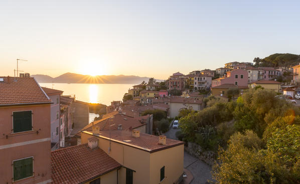 View of Poetry gulf from Tellaro village, Lerici , La Spezia district, Liguria, Italy