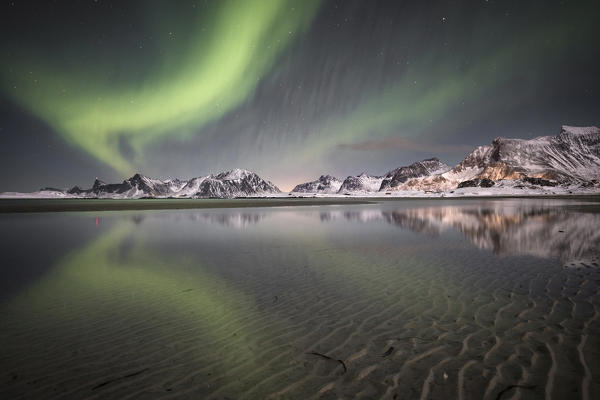 Northern light in Lofoten Islands, Nordland, Norway