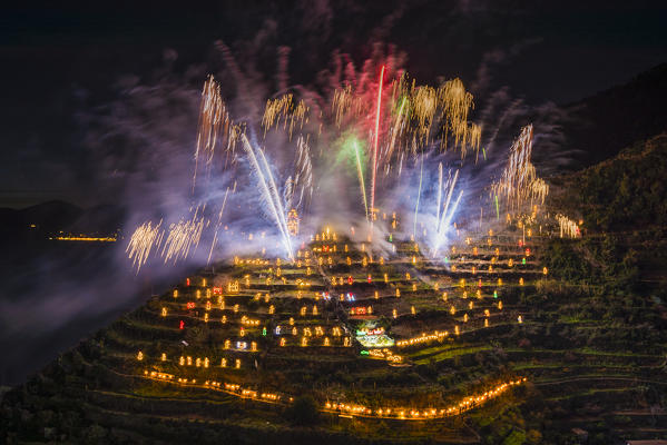 Christmas nativity scene in Manarola, Cinque Terre, Province of La Spezia, Liguria, Italy, Europe